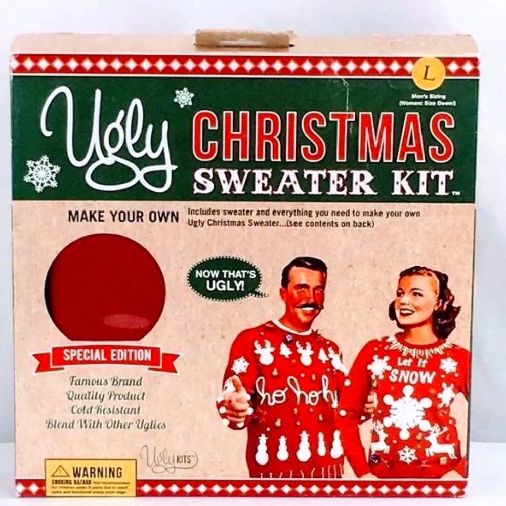 Ugly Christmas Sweater Womens Sweater DIY Ugly Christmas Sweater Kit Size XL